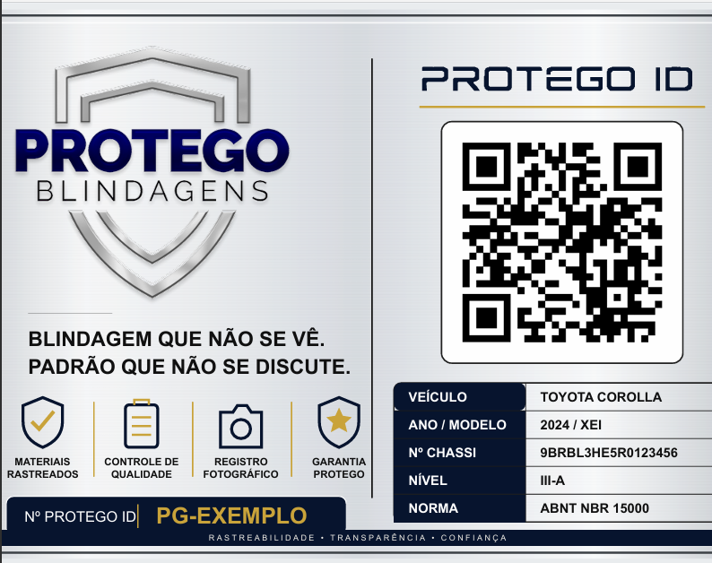 QR Code exclusivo do veículo